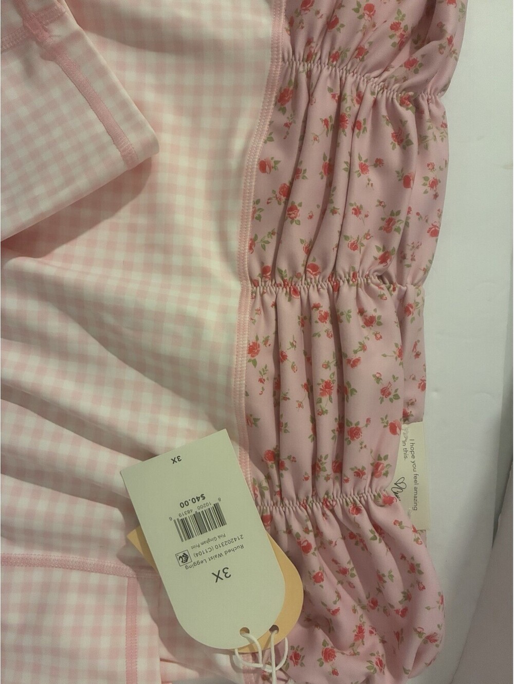 blogilates Ruched Waist Leggings Pink 3X NWT